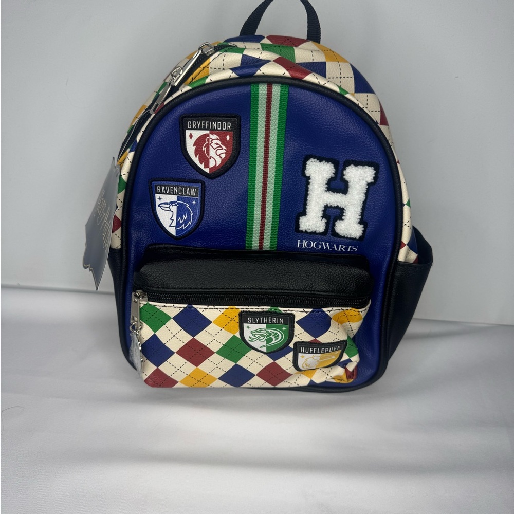 Harry Potter Hogwarts Houses Mini Backpack Blue Multi Faux Leather NWT Hedwig